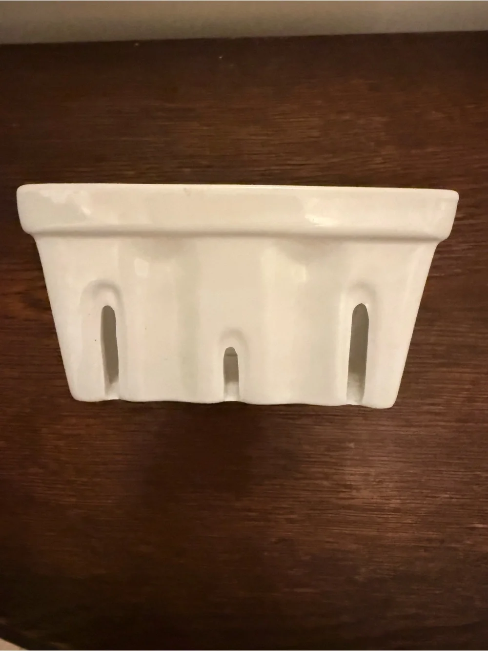 Crate&Barrel White Ceramic Square Berry Basket